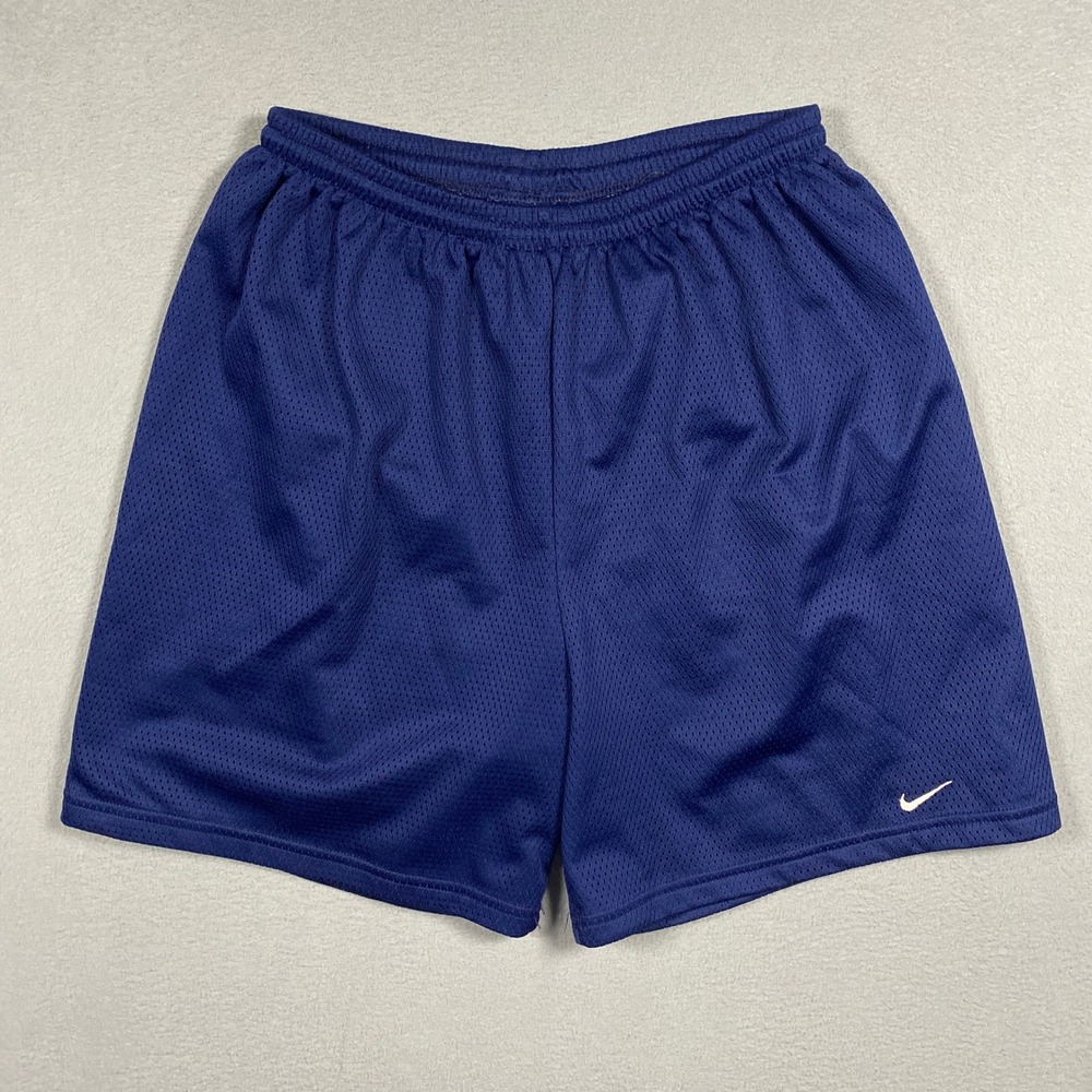 Vintage Nike Mesh Athletic Shorts Womens S 4-6 Navy Blue Made in USA Swoosh Logo